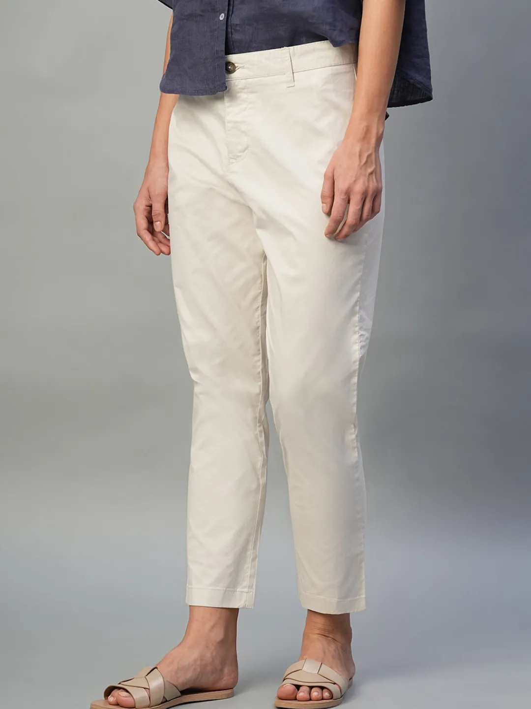 Women Cottonworld Trousers^Women's Cotton Lycra Regular Fit Pant