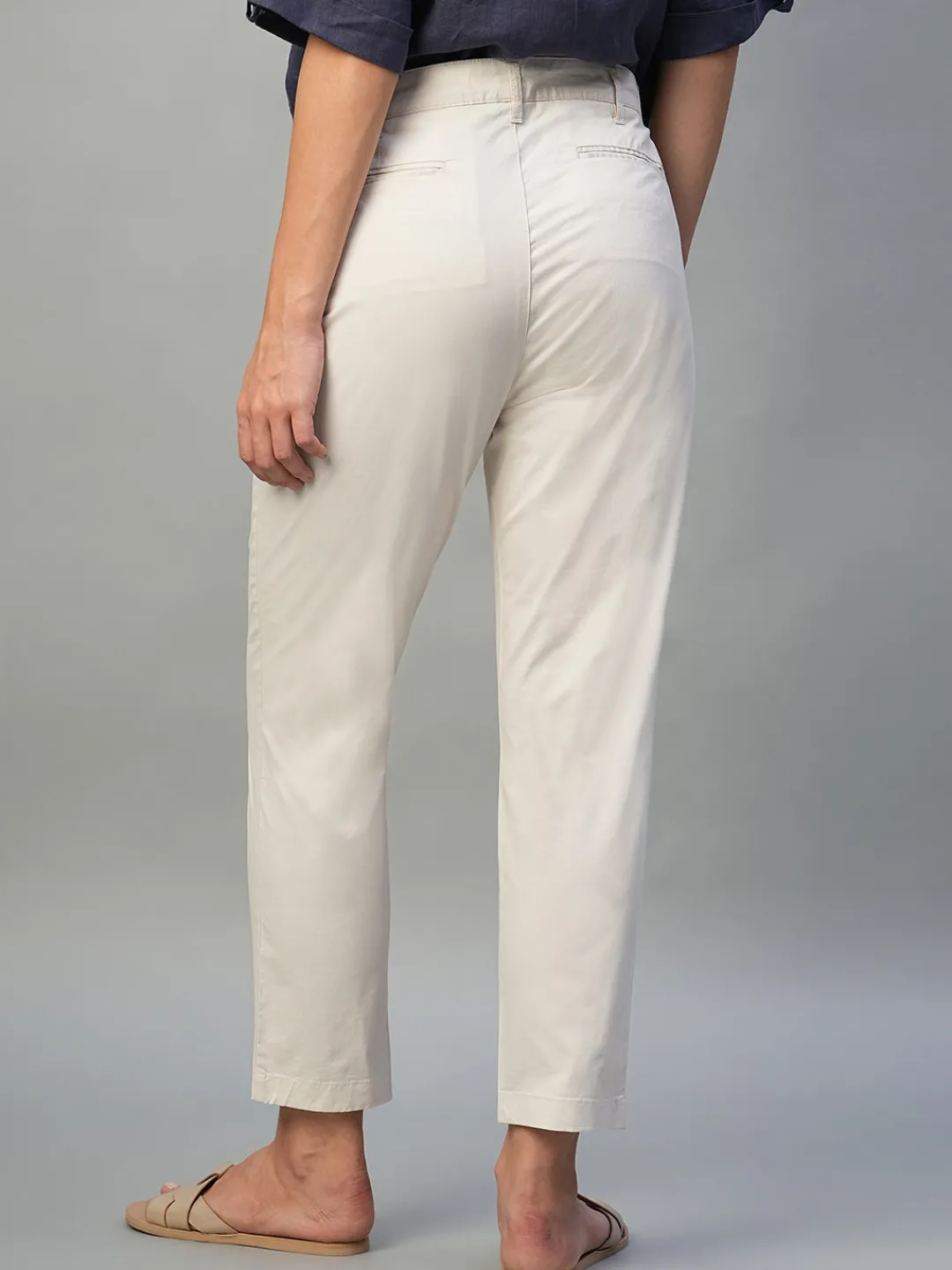 Women Cottonworld Trousers^Women's Cotton Lycra Regular Fit Pant