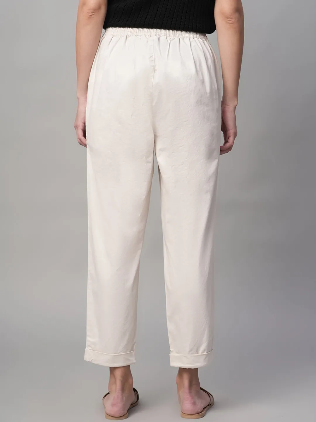 Women Cottonworld Trousers^Women's Cotton Lycra Regular Fit Pant