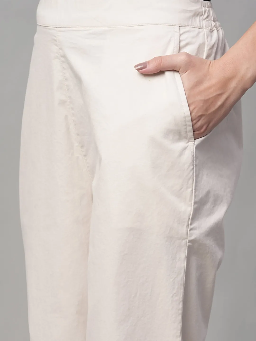 Women Cottonworld Trousers^Women's Cotton Lycra Regular Fit Pant