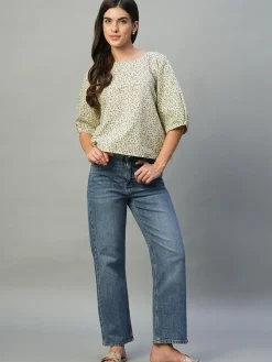 Women Cottonworld Tops & Shirts | Tops & Shirts^Women's Linen Cotton Regular Fit Blouse