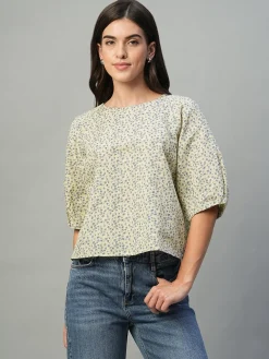 Women Cottonworld Tops & Shirts | Tops & Shirts^Women's Linen Cotton Regular Fit Blouse