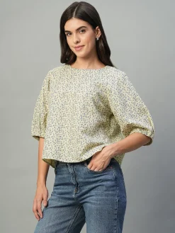 Women Cottonworld Tops & Shirts | Tops & Shirts^Women's Linen Cotton Regular Fit Blouse