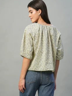 Women Cottonworld Tops & Shirts | Tops & Shirts^Women's Linen Cotton Regular Fit Blouse