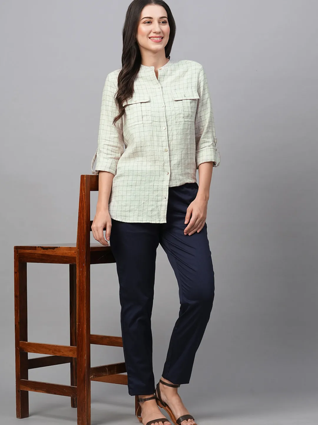 Women Cottonworld Tops & Shirts | Tops & Shirts^Women's Linen Excel Regular Fit Blouse
