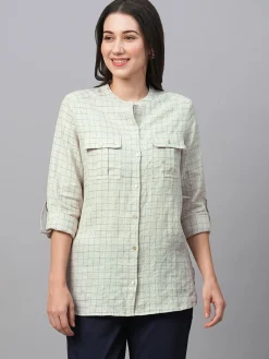 Women Cottonworld Tops & Shirts | Tops & Shirts^Women's Linen Excel Regular Fit Blouse