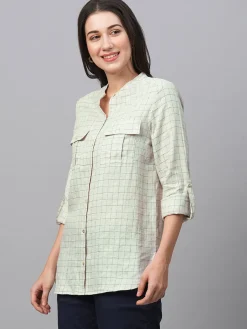 Women Cottonworld Tops & Shirts | Tops & Shirts^Women's Linen Excel Regular Fit Blouse