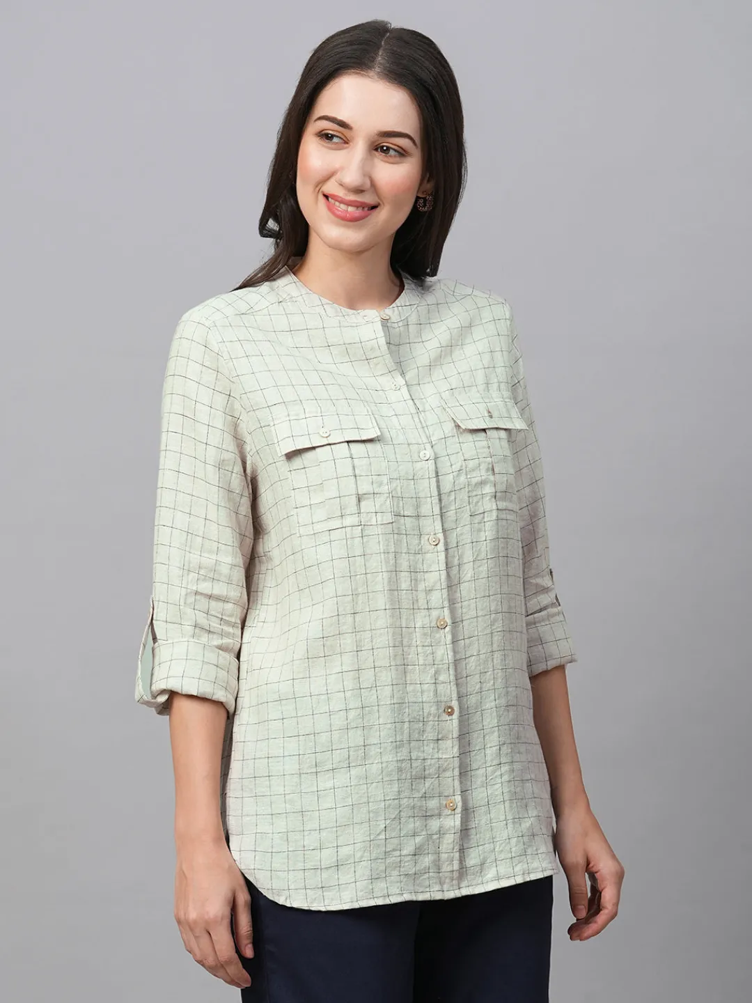 Women Cottonworld Tops & Shirts | Tops & Shirts^Women's Linen Excel Regular Fit Blouse