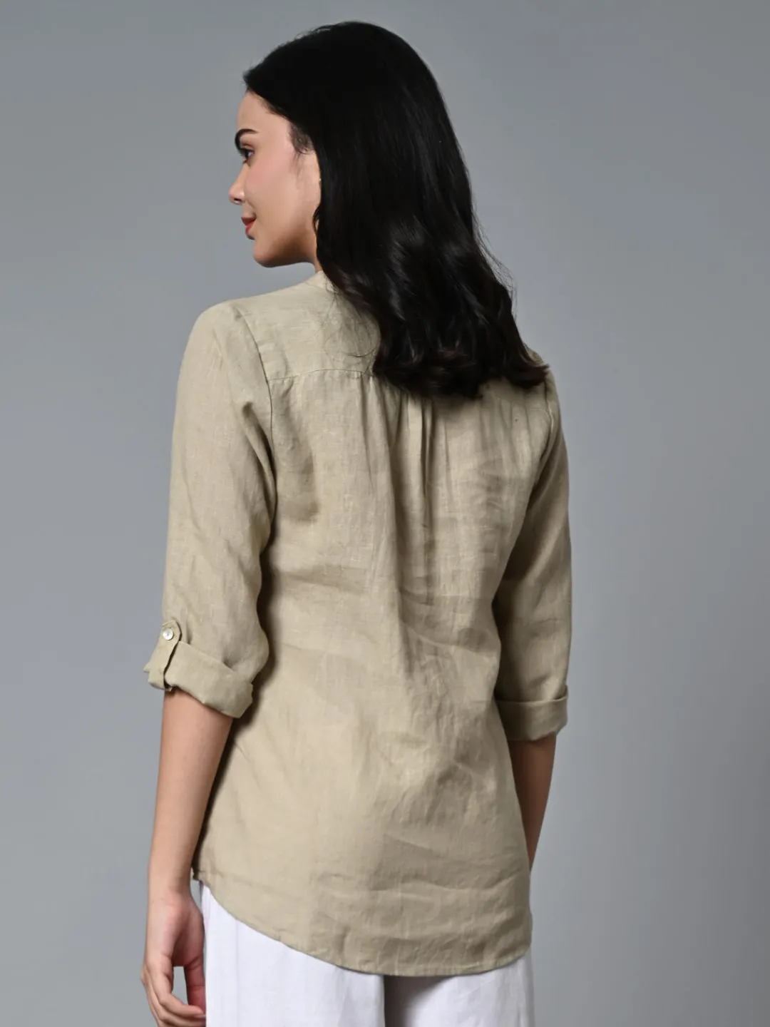 Women Cottonworld Tops & Shirts | Tops & Shirts^Women's Linen Excel Regular Fit Blouse
