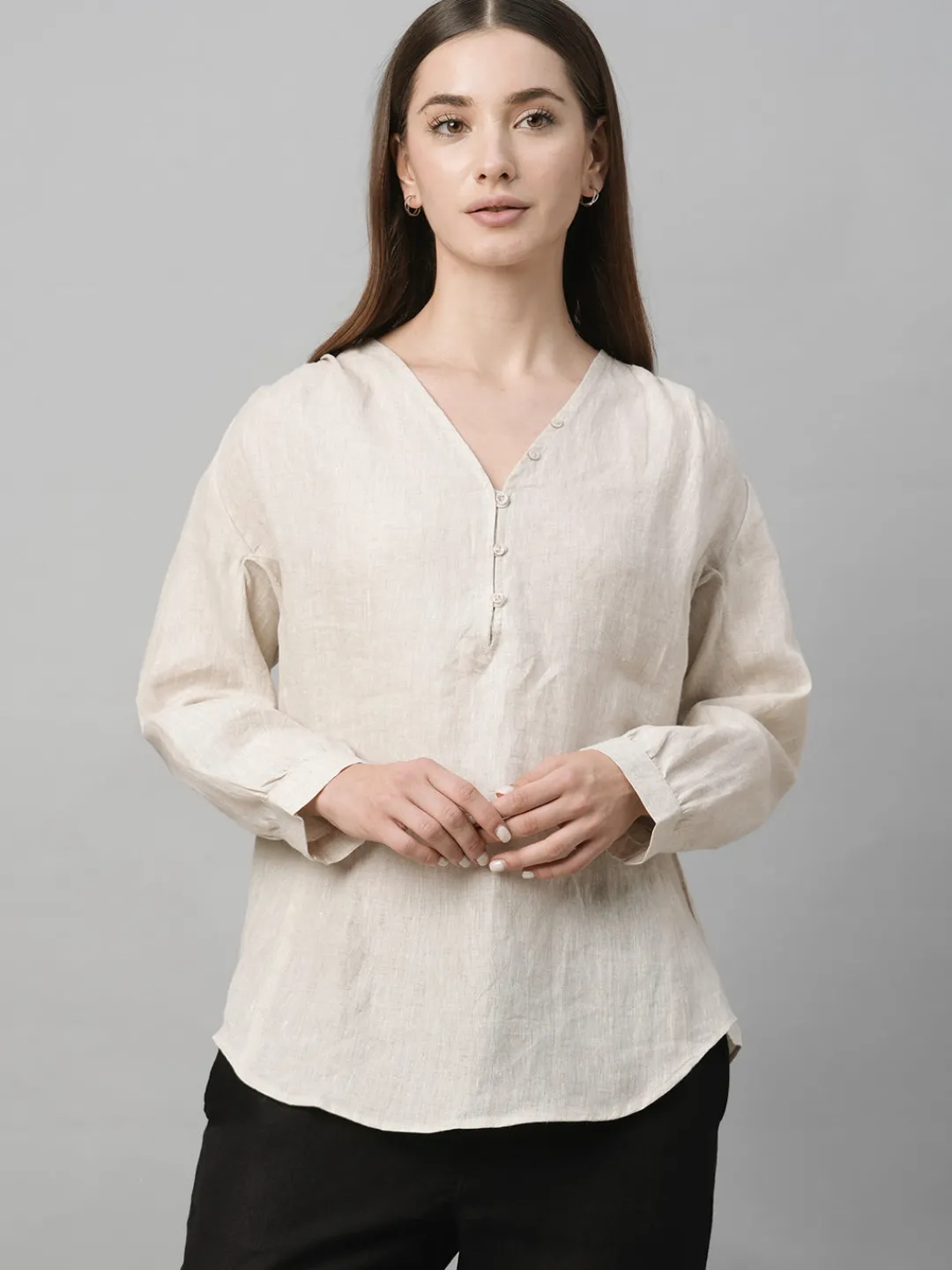 Women Cottonworld Tops & Shirts | Tops & Shirts^Women's Linen Loose Fit Blouse