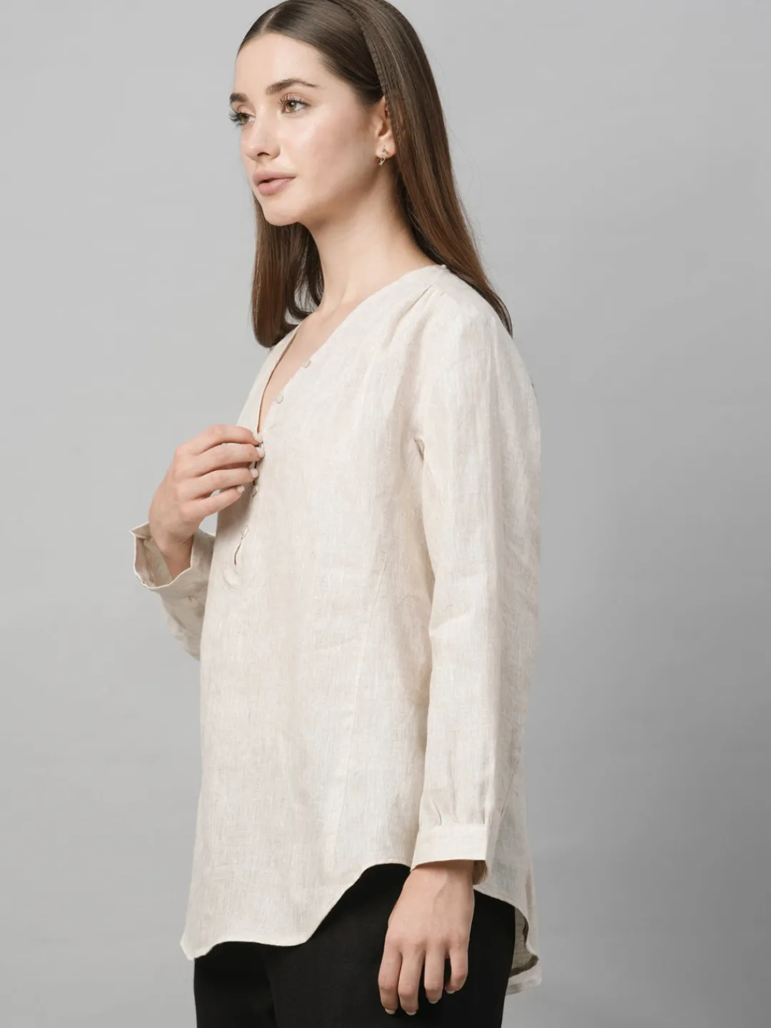 Women Cottonworld Tops & Shirts | Tops & Shirts^Women's Linen Loose Fit Blouse