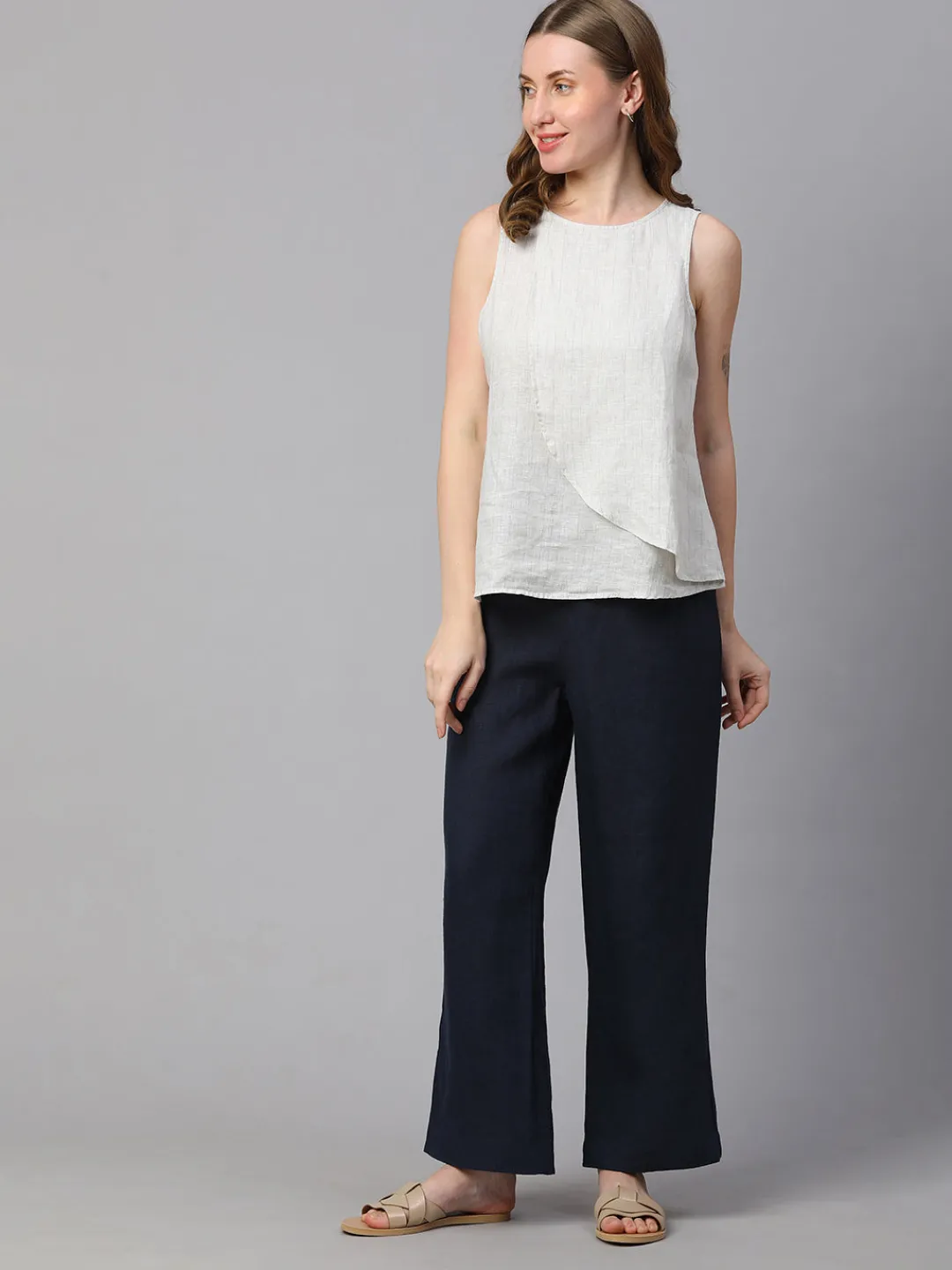 Women Cottonworld Tops & Shirts | Tops & Shirts^Women's Linen Regular Fit Blouse