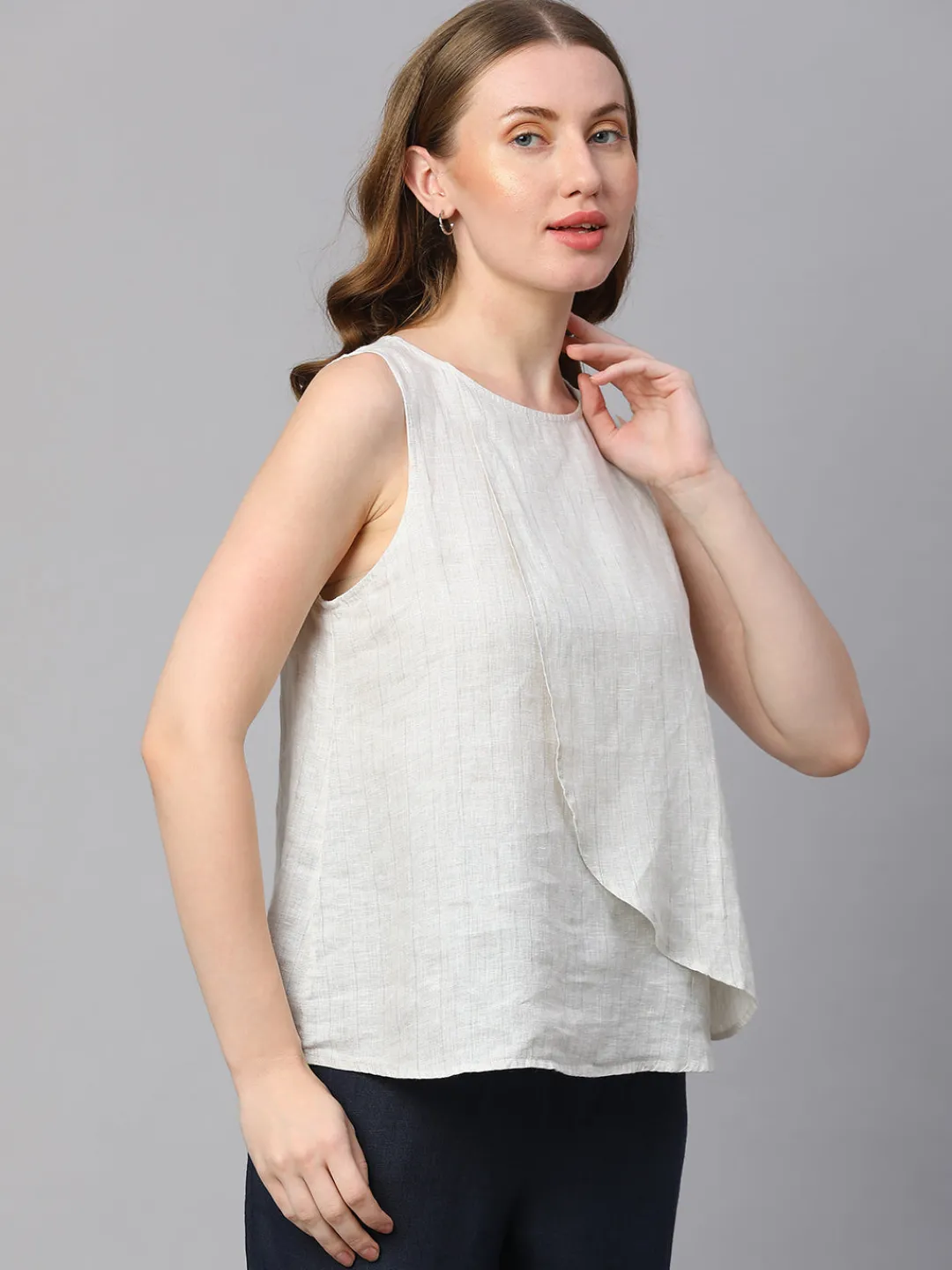 Women Cottonworld Tops & Shirts | Tops & Shirts^Women's Linen Regular Fit Blouse