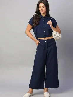 Women Cottonworld Womens Co-Ord Sets^Women's 100% Cotton Regular Fit Blouse