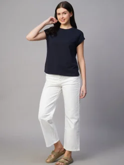 Women Cottonworld Round Neck | Regular Fit^Women's 100% Cotton Regular Fit Tshirt