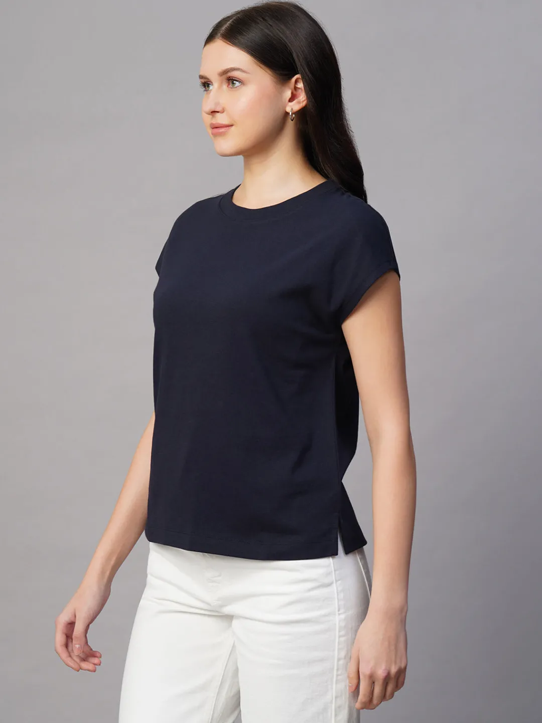 Women Cottonworld Round Neck | Regular Fit^Women's 100% Cotton Regular Fit Tshirt
