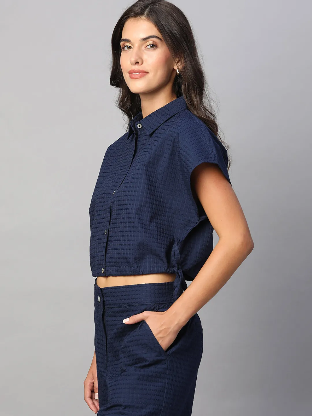 Women Cottonworld Womens Co-Ord Sets^Women's 100% Cotton Regular Fit Blouse