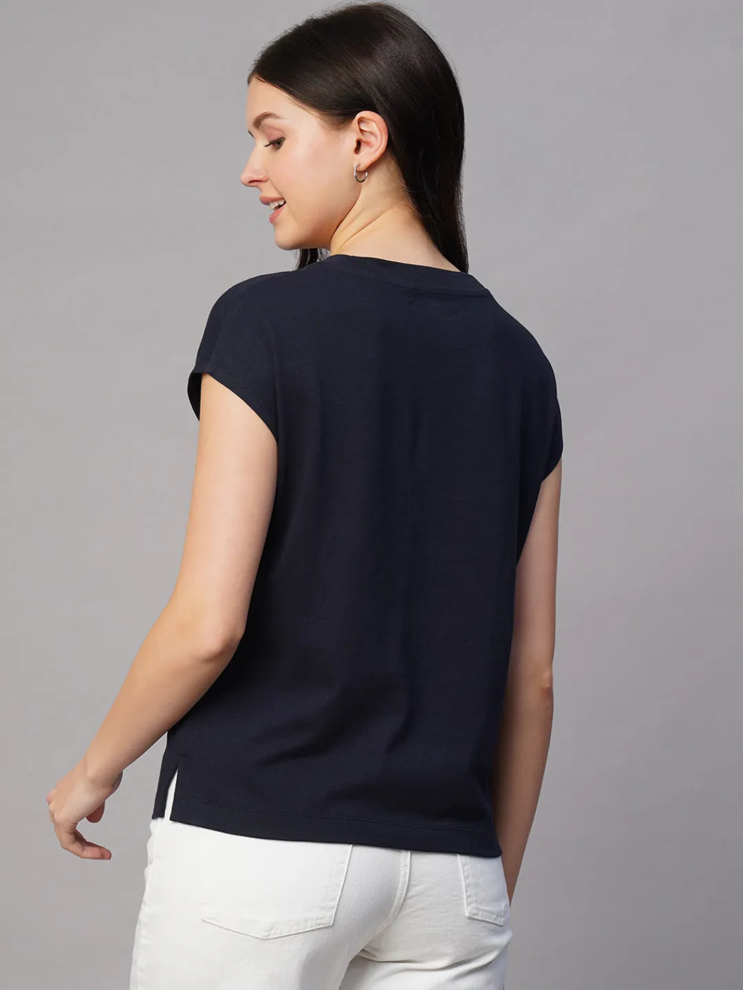 Women Cottonworld Round Neck | Regular Fit^Women's 100% Cotton Regular Fit Tshirt