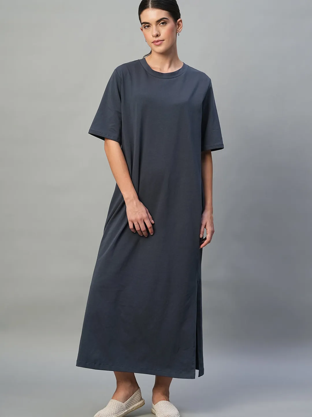 Women Cottonworld Dresses^Women's Cotton Elastane Regular Fit Knit Dress