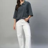 Women Cottonworld Regular Fit^Women's Cotton Elastane Regular Fit Tshirt
