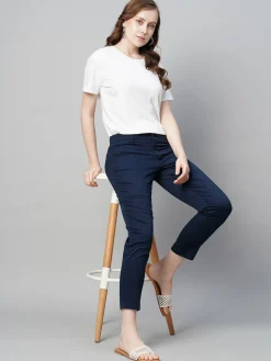 Women Cottonworld Trousers^Women's Cotton Elastane Regular Fit Pant