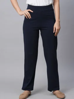 Women Cottonworld Trousers^Women's Cotton Elastane Regular Fit Pant