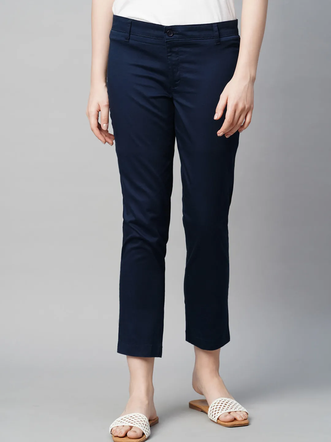 Women Cottonworld Trousers^Women's Cotton Elastane Regular Fit Pant