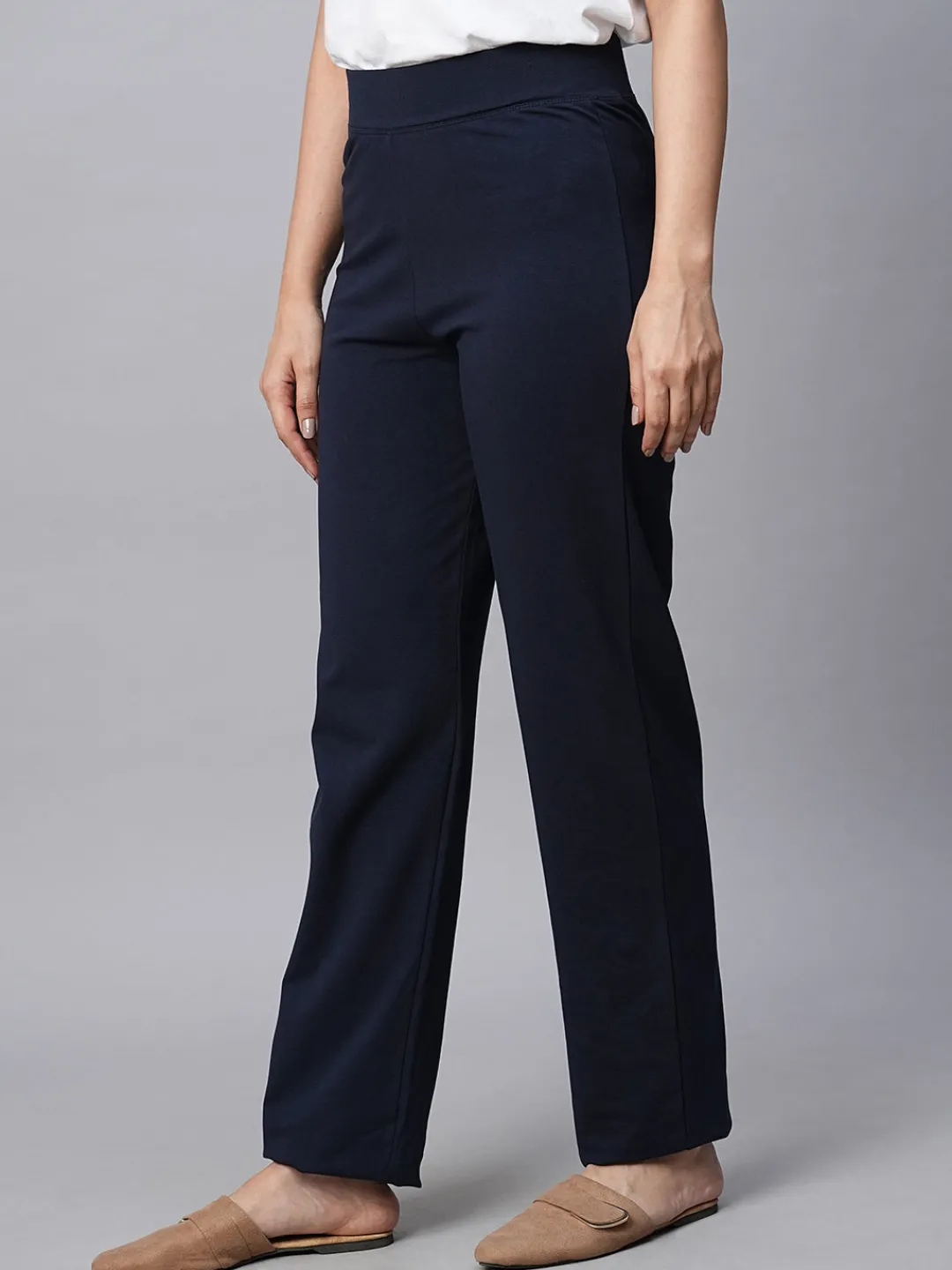 Women Cottonworld Trousers^Women's Cotton Elastane Regular Fit Pant