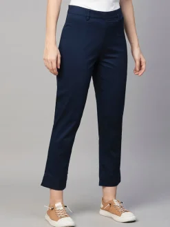 Women Cottonworld Trousers^Women's Cotton Elastane Regular Fit Pant