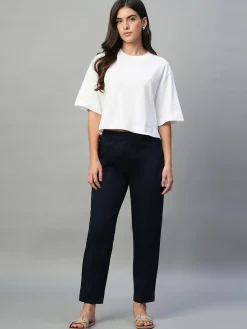 Women Cottonworld Trousers^Women's Cotton Lycra Regular Fit Pant