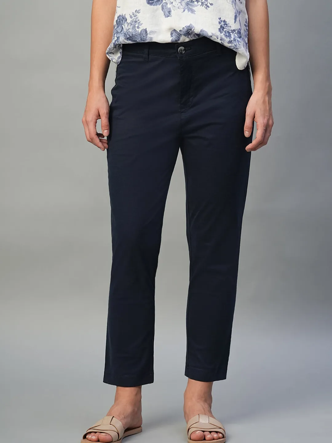 Women Cottonworld Trousers^Women's Cotton Lycra Regular Fit Pant