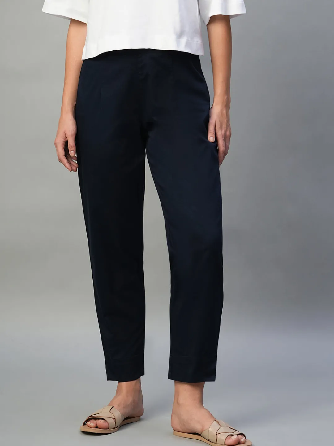 Women Cottonworld Trousers^Women's Cotton Lycra Regular Fit Pant