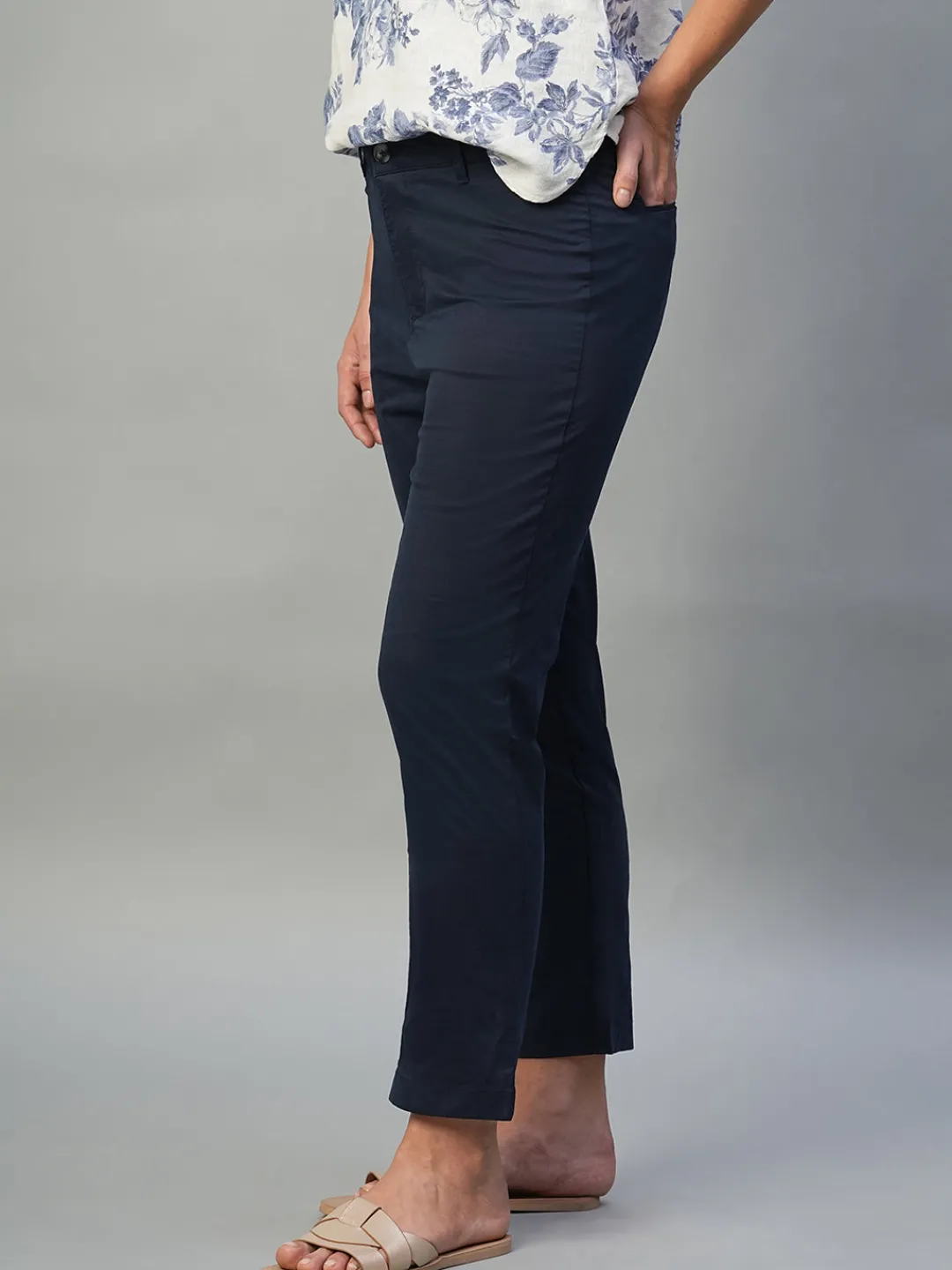 Women Cottonworld Trousers^Women's Cotton Lycra Regular Fit Pant