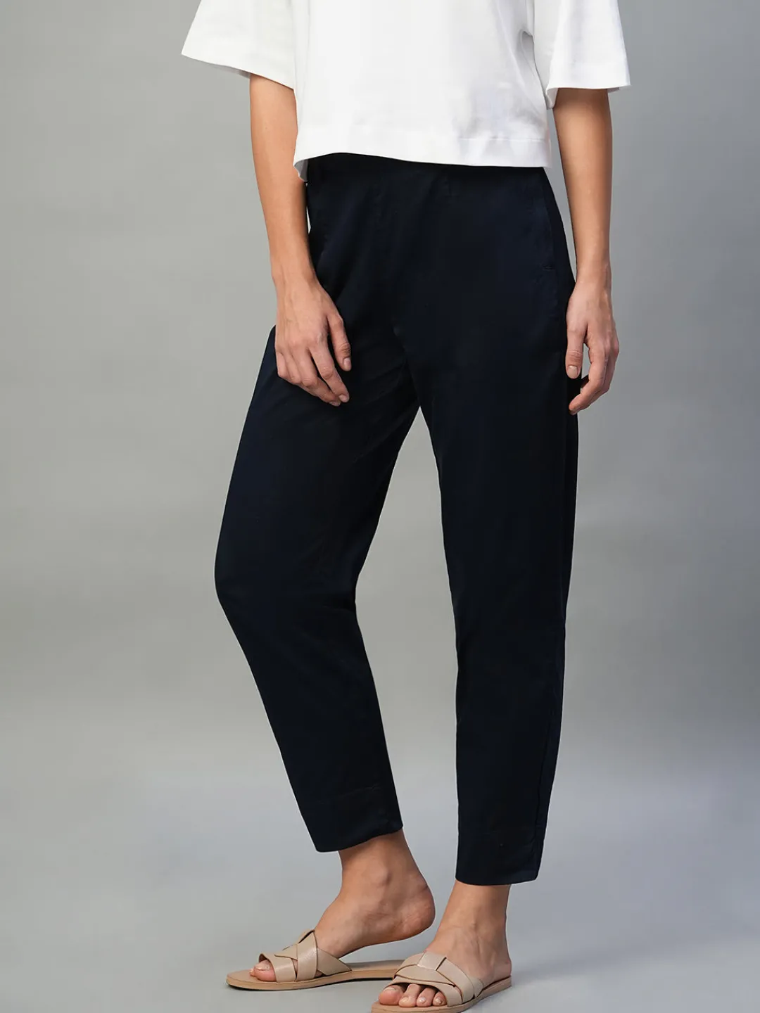 Women Cottonworld Trousers^Women's Cotton Lycra Regular Fit Pant