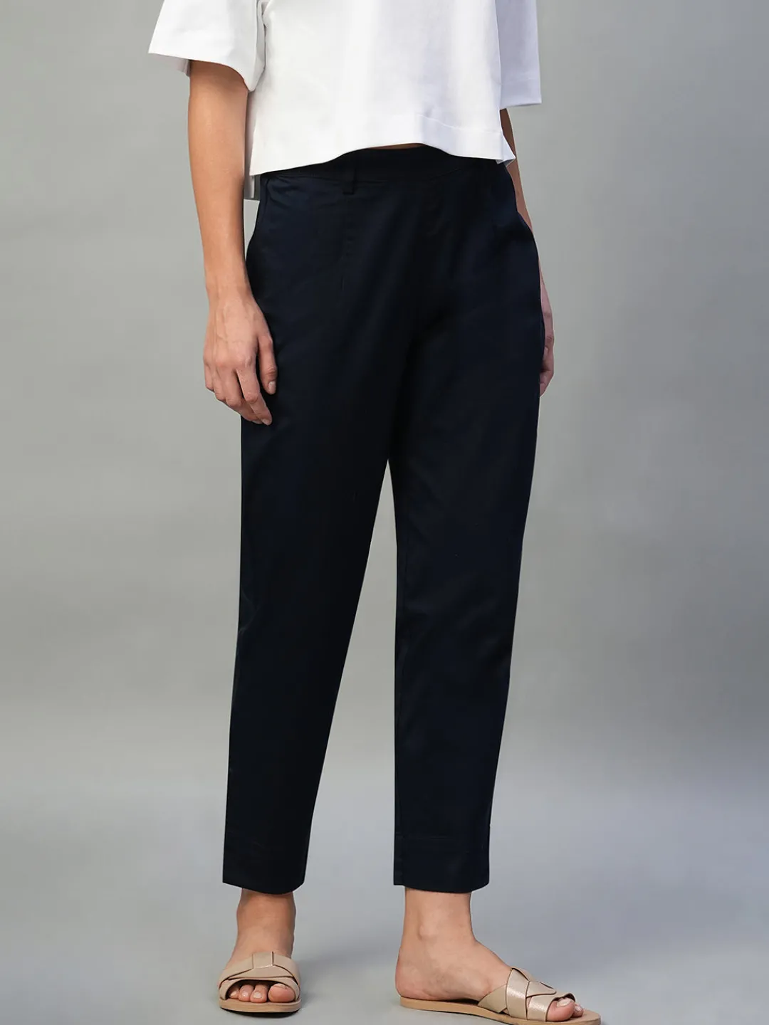 Women Cottonworld Trousers^Women's Cotton Lycra Regular Fit Pant
