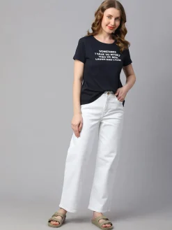 Women Cottonworld Round Neck | Regular Fit^Women's Cotton Regular Fit Tshirt