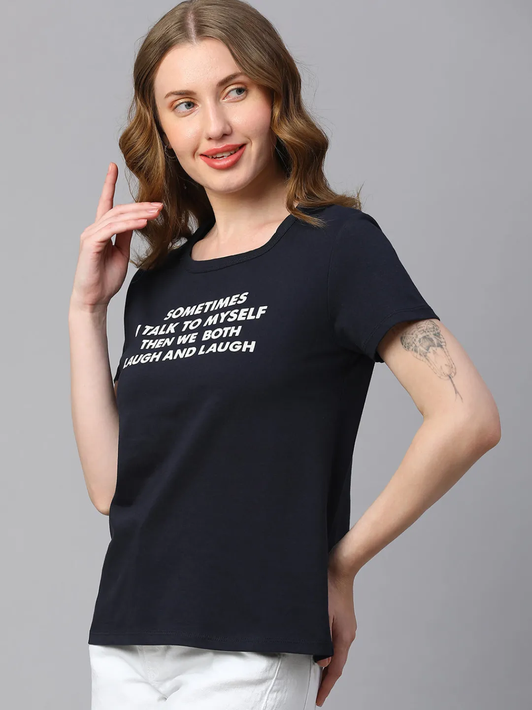 Women Cottonworld Round Neck | Regular Fit^Women's Cotton Regular Fit Tshirt