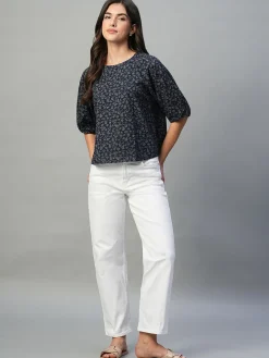 Women Cottonworld Tops & Shirts | Tops & Shirts^Women's Linen Cotton Regular Fit Blouse