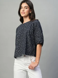 Women Cottonworld Tops & Shirts | Tops & Shirts^Women's Linen Cotton Regular Fit Blouse