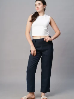 Women Cottonworld Pants | Pants^Women's Linen Regular Fit Pant