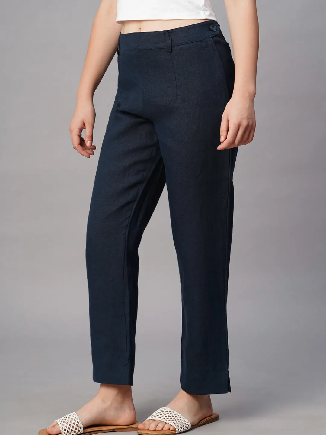 Women Cottonworld Pants | Pants^Women's Linen Regular Fit Pant
