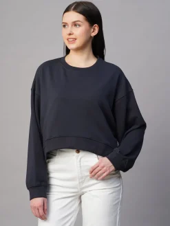 Women Cottonworld Women | Round Neck^Women's Organic Cotton Regular Fit Sweatshirt