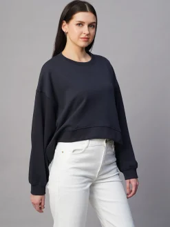 Women Cottonworld Women | Round Neck^Women's Organic Cotton Regular Fit Sweatshirt
