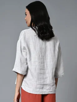 Women Cottonworld Tops & Shirts | Tops & Shirts^Women's 100% Linen Boxy Fit Blouse