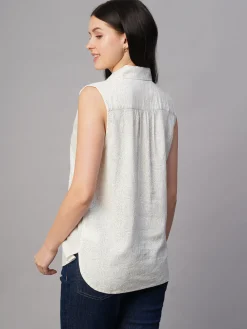 Women Cottonworld Tops & Shirts | Tops & Shirts^Women's Linen Cotton Regular Fit Blouse