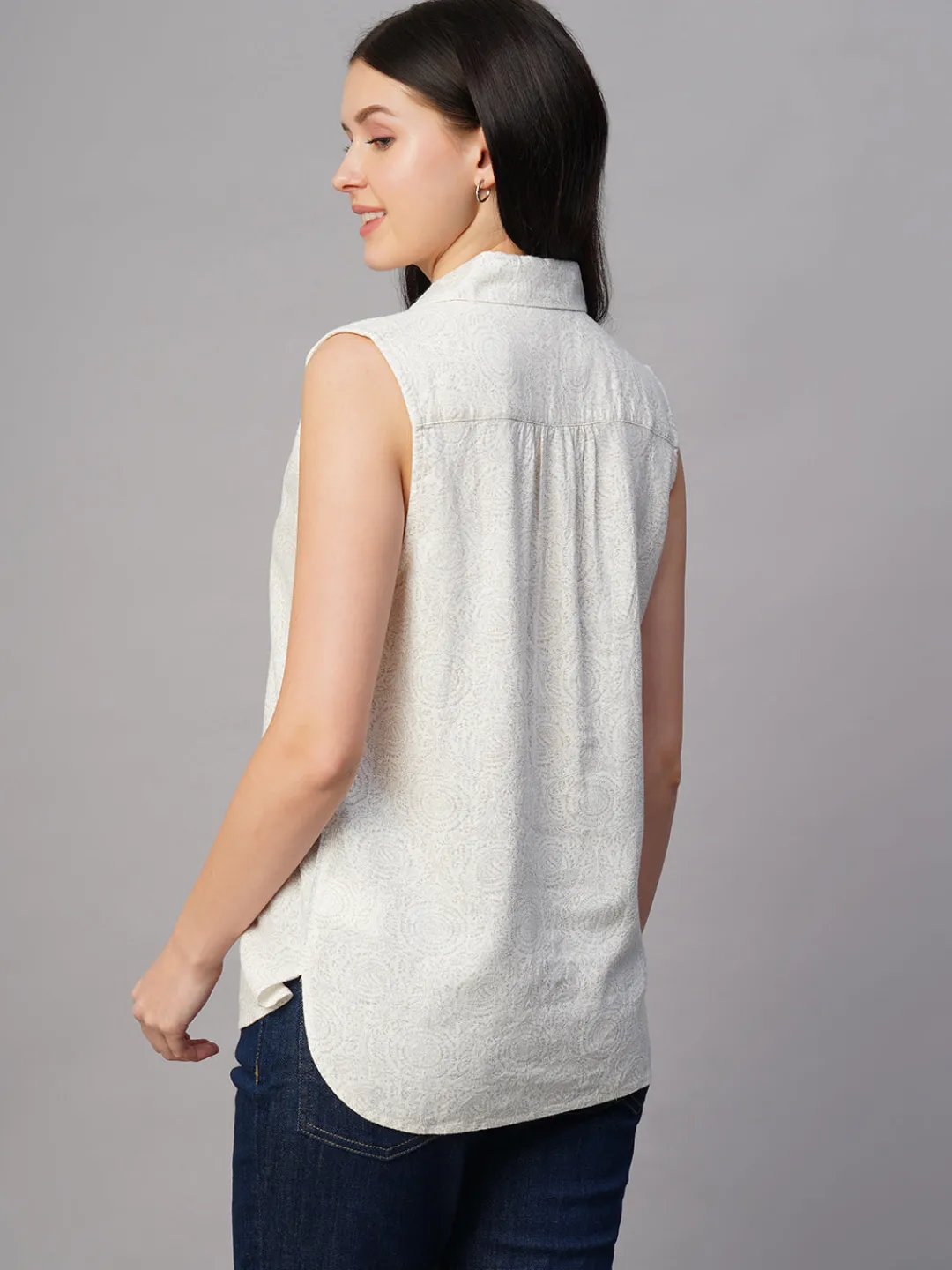 Women Cottonworld Tops & Shirts | Tops & Shirts^Women's Linen Cotton Regular Fit Blouse