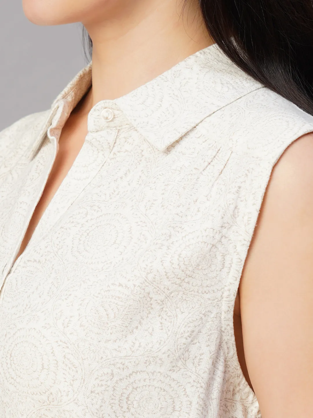 Women Cottonworld Tops & Shirts | Tops & Shirts^Women's Linen Cotton Regular Fit Blouse