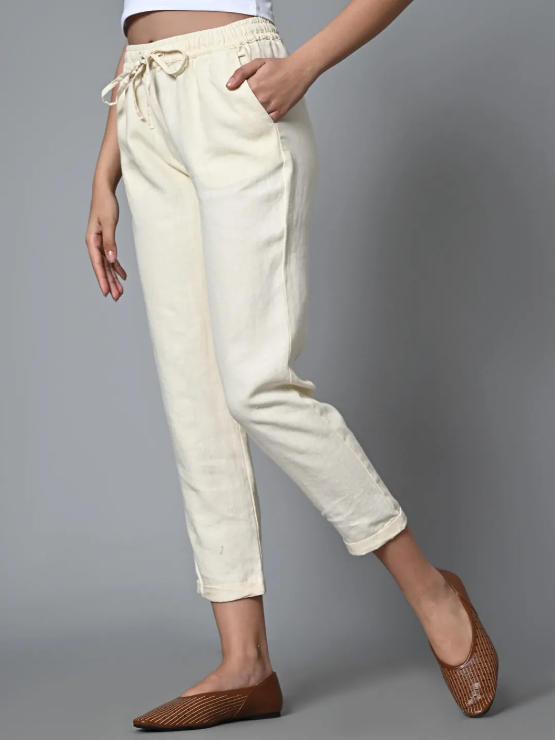 Women Cottonworld Pants | Pants^Women's Linen Regular Fit Pant