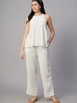Women Cottonworld Pants | Pants^Women's Linen Viscose Regular Fit Pant