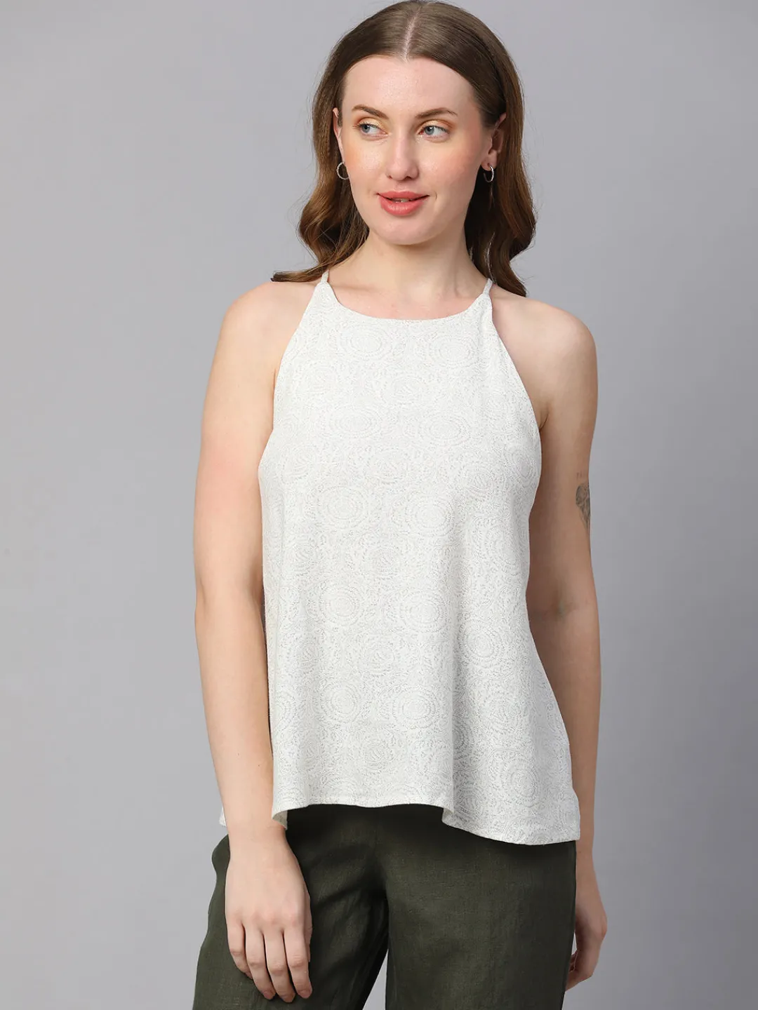 Women Cottonworld Tops & Shirts | Tops & Shirts^Women's Linen Viscose Regular Fit Blouse
